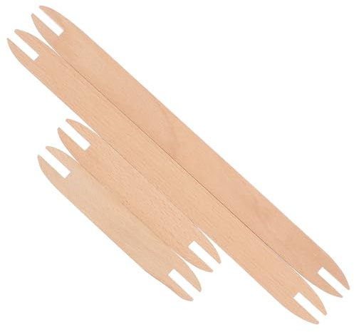 Alipis Lot de 4 Navettes en Bois pour Tissage DIY 2 Petites 2 Grandes Outils de Couture et Tapisserie Artisanale Accessoires pour Tricot Fabrication D’Écharpes et Tentures Murales