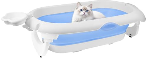 Bañera plegable para bebés de 0 a 36 meses, ergonómica y poco espacio, cuenca para bebé, ideal para la ducha, estilo 4, 97 x 52 x 24 cm, color azul