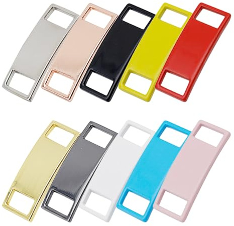 GALPADA Hebillas de Cordón de Metal Cuadradas para Cordones de Zapatos, 10 Piezas, Fáciles de Usar Bordes, Ideales para Botas y Zapatillas Deportivas