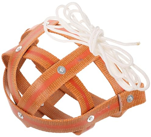 CRAFTHROU Maschera per Bocca di Cavallo in Pelle Sintetica e Corda di Nylon Traspirante, Museruola Cava Anti-morso per Bestiame Durante Pascolo in Fattoria