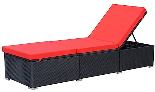 vidaXL Sonnenliege Poly Rattan Strandliege Liegestuhl Relaxliege Gartenliege