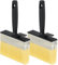 GEEZY 2 Pcs Versatile Decking Brush with Durable Natural Bristles, Ideal for Fence & Garden Painting, Ergonomic Handle, Easy Clean, Black Plastic, Perfect for Outdoor & Masonry Paint Projects