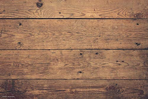 Napfunterlage | Futtermatte für Hunde und Katzen „Holzoptik braun“ aus Premium Vinyl - 60x40 cm – rutschhemmend, abwaschbar, reißfest - Made in Germany