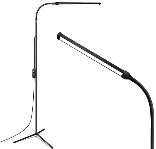 JCOTTON Lampadaire LED pour Salon et Extensions de Cils - Lampe de Lecture sur Pied à Température de Couleur Personnalisée