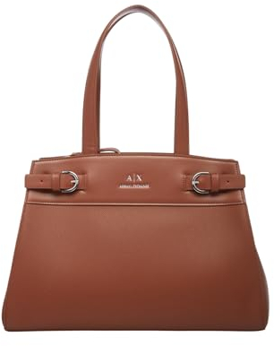 Armani Exchange Women's Essential, Milano 91, Double Bucke Tote L, Light Brown