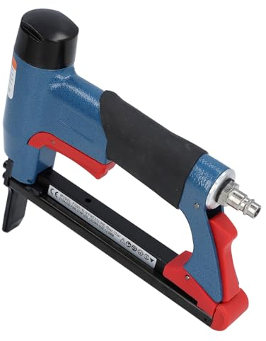 Pistola Grapadora Neumática, Grapadora de Tapicería Resistente de 1/4 a 5/8 Pulgadas con Capacidad de 140 Clavos Calibre 21, Pistola Clavadora Neumática para Madera, Tapicería,