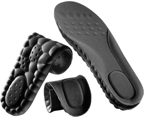 VivoFoot Memory-Schaumstoff-Einlegesohlen, Anti-Ermüdung, Schmerzlinderung, Alltag, Arbeit, Sport, Laufen, Komfort-Schuheinlagen, Schaumstoffkissen, Ersatzeinlagen (EU41-46,Schwarz)