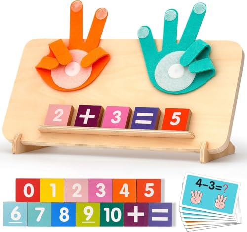 QYDKWK Juegos Educativos Niños 3-6 Años, Juguetes Montessori Matemáticas, Contando Juego de Aprendizaje, Juguete de Madera 3 4 5 Años Niños Niñas