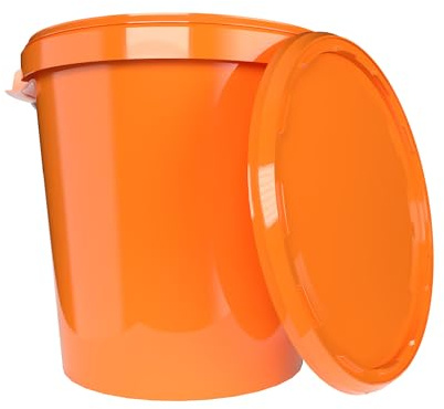 Secchi con coperchio da 30 litri Made in Germany – adatti per alimenti – Stabile – Secchi di conservazione per alimenti – Articoli da ufficio, camera dei bambini, casa, officina