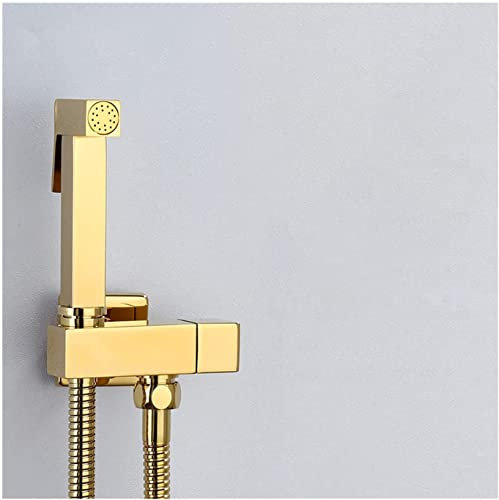 Bidet a spruzzo Spruzzatore for bidet portatile for WC, singolo freddo, rubinetto for doccia Shattaf quadrato in ottone massiccio, spruzzatore for pannolini in stoffa for bambini con montaggio a paret
