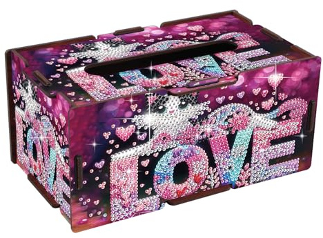 DCIDBEI Dipingi con i Numeri Scatola di Fazzoletti 22x12cm Pittura a diamante Scatola Porta Fazzoletti per Cosmetici Diamond Painting Porta Dispenser Porta Tovaglioli Gatto
