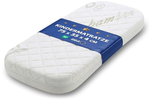 bisäng madrass 75x35 cm för vagga liggdel barnsäng korg lekhage barnvagn baby oval nyfödd spädbarn bekväm stöd – andningsbar & tvättbar 75 x 35 Oeko-Tex