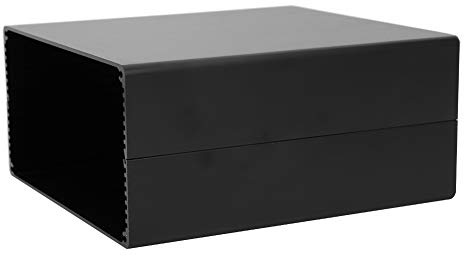 Aramox Aluminiumprojektlåda Mattsvart Elektronisk Kopplingsdosa 80 X 160 X 170 Mm 6063 T5 Strängpressat Hölje med Värmeavledningsskyddande Delad Design för PCB-styrsystem