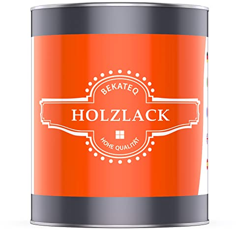 Möbellack 2in1 Grundierung + Holzlack 1l farblos glänzend für innen - Holzbodenlack Parkettlack Dielenlack Treppenlack Holzversiegelung - geruchsarm, strapazierfähig, stoßfest - BEKATEQ BK-725