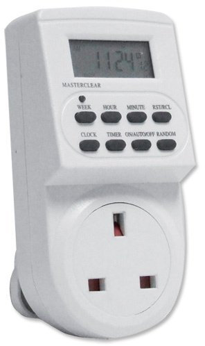 2 X Electronic Digital Mains Timer Socket Plug-in with LCD Display 12/24 Hour 7 Days