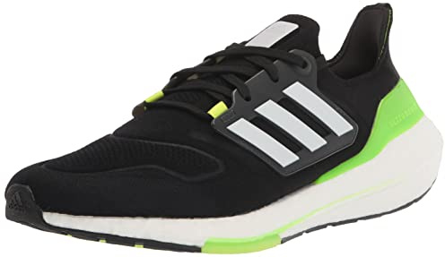 adidas Ultraboost 22 Running Shoes, Zapatillas para Correr Hombre, Negro/Blanco/Verde (Black/White/Solar Green), 43 1/3 EU