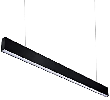 JOYINLED 36W 120cm LED Pendelleuchte esstisch Hängeleuchte Büro 4000K Natural Licht mit High End Chips Büroleuchte Pendellampe aus Aluminum Hängelampe für Arbeitszimmer Esszimmer -(Floodlight, Black)