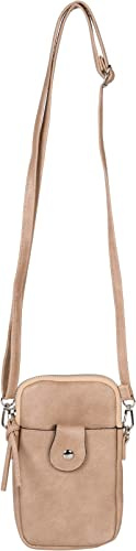 styleBREAKER liten axelväska för dam i konstläder,Beige
