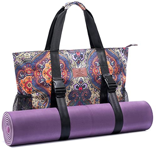 Heathyoga Multi-Functional Yoga Mat Carrier with Large Pocket, Gym Bag for Women