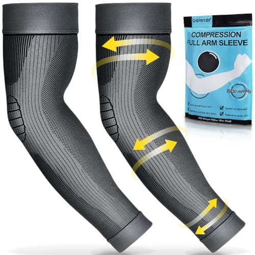 beister Sports Kompression Armbandage Damen & Herren (Paar), 20-35 mmHg Medizinische Arm Sleeves, Arm Supports, Armschutz, Ellenbogenbandage, Kompressionsärmel für Arthritis, Tennisarm, Lymphödem