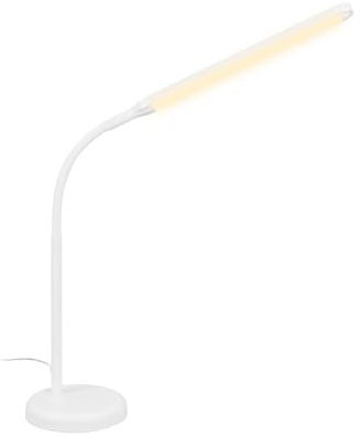 BRILONER – Lámpara LED de noche táctil regulable, lámpara de escritorio LED, lámpara de mesa, lámpara de lectura para oficina en casa, 4 niveles regulables, color blanco
