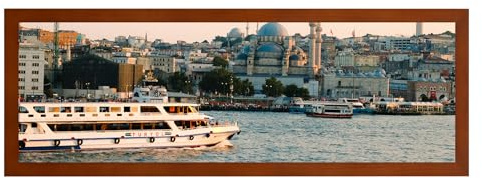 HOMESEVEN 12x36 Poster Frame, 12x36 Panoramic Picture Frame, Solid Wood Poster Frame-Horizontal and Vertical Wall Hanging for Home, Exhibition, Caffe(Brown)