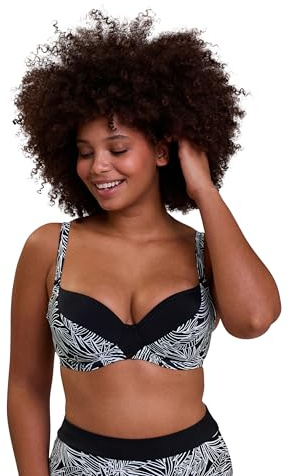 Sans Complexe - Modèle Seychelles - Haut de Maillot de Bain - Femme - 100D - Imprimé Palmier Graphique