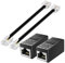 QTMMC 2 Pack RJ45 Adapters RJ11 to RJ45 Telephone Cables Expansion Splitter Converter 8P8C to 6P4C Ethernet Patch Network Lead Phone Line ADSL Modem 0.15m Black