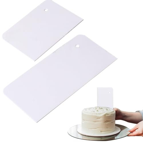 2Pcs Cake Smoother Scraper Set, Cake Edge Smoother, Smoothing Tool for Buttercream and Fondant, Ideal for Professional Cake Decorating