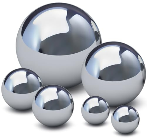 ibasenice 6Pcs Stainless Steel Mirror Polished Gazing Balls 6 Inch Reflective Garden Spheres for Outdoor Lawn Decor and Indoor Display