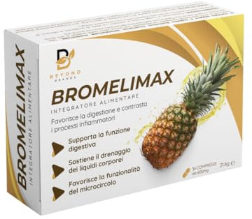 Bromelina Forte Drenante Veloce Efficace Anticellulite Donna e Uomo con Enzimi Digestivi per Cellulite Gambe e Glutei e Drenaggio e Ritenzione Liquidi forte Detox Made in Italy