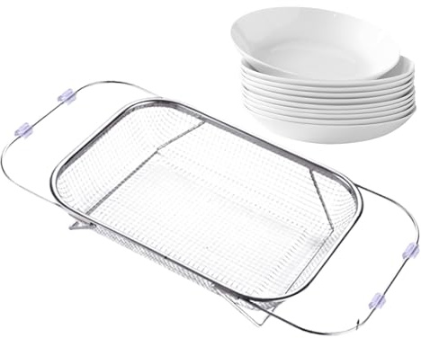 Sink Rack - Adjustable Dish Drainer, Multi Tier Organizer | Over Counter Storage Frame With Roll Structure Support For Cup Bowl Plate Glassware Utensil Holder Drying Kitchen Setup Washing Station