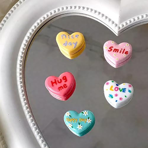 5pcs Heart-Shaped Fridge Magnets, Cute Decorative Fridge Magnets For Adults, Colorful Whiteboard Magnet, Personalised Fridge Magnet For Classroom, Home Decor, Whiteboard Notice Board, Planning Boards