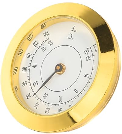 SHINEOFI Termometro Pointer Metallico Incassato per Cigar Box e Custodie Chitarra Alta Precisione e Portatile Sensore Temperatura per e Veicoli