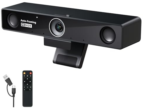 NEARITY V30S 4K Video Conference Camera with Microphone, 120° FOV/3X Digital Zoom, All in One Conference Room Webcam, Dual Mics, Video Conferencing System for Business Meetings/Smartboard