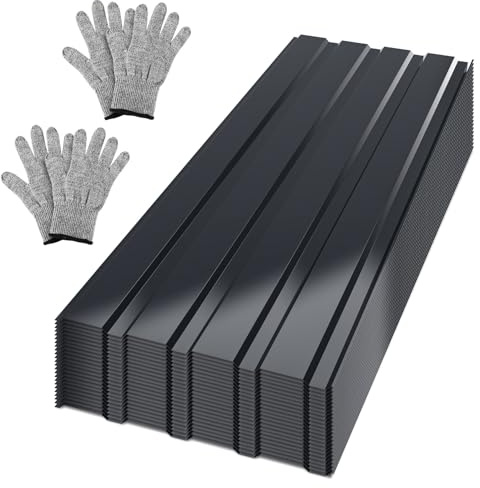 Peviasot Profilblech, 24 Stück Trapezblech, Blech Dachplatten Verzinkt, Dachplatten Wellblechplatten 129cm x 46cm = 14 m², Dachblech Stahl 0,25mm, für Carport, Gartenhaus, Dach, Anthrazit