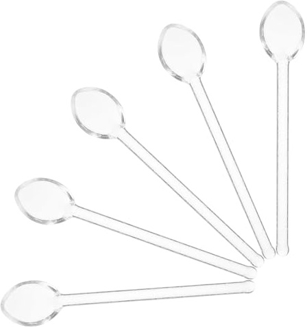 EXHUMKY Cucharillas De Cristal Para Café Juego De 5 Cucharas De Vidrio De 4.84 in Agitador Para Espresso Té Capuchino Postres Y Cócteles Fácil De Limpiar
