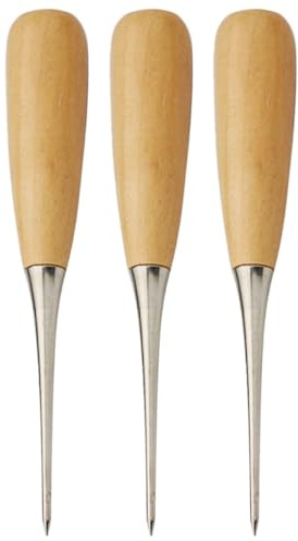 Gadpiparty Kit Punteruoli da Cucito 3 Pezzi per Perforazione e Punzonatura, Strumenti Portatili per Lavori Artigianali in Pelle e Accessori Cucito Fai da Te