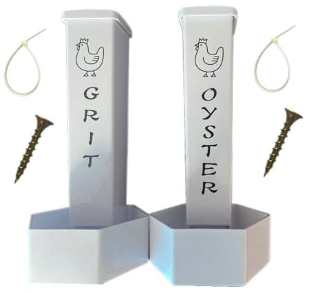 Snorvixre Distributore di cibo per polli polli, accessori per polli, gusci di ostriche e spargimento, mangiatoia automatica per polli, regalo per gusci di ostriche