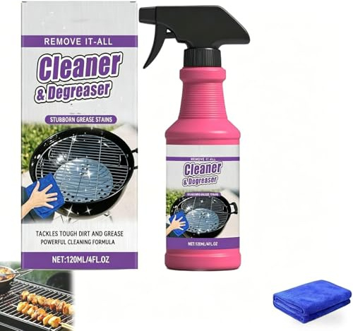 Fast-Acting Heavy-Duty Grill Degreaser Spray, grillrengörare, universalrengöring Spray köksrengöring rengöringsmedel, ugnsrengöring rengöringsmedel, fläckborttagning och avfettning (B, 1 st)