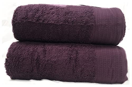 viceroy bedding Extra Absorbent Quick Dry Large Towel 100% Pure Egyptian Cotton 650gsm Bathroom Bath Towel Spa Gym Sauna Multipurpose Collection AUBERGINE PURPLE (Jumbo Bath Sheet 180cm x 100cm)