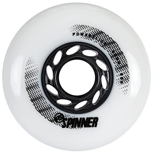 Powerslide Roue Roller en Ligne Spinner 80mm/88a, White, 4-Pack