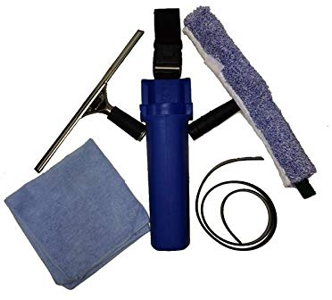 Bayersan Window Cleaning Kit Squeegee Bucket On Belt Professional Window Wiper Microfiber Cloths Multipurpose Cleaning Equipment For Car Kitchen Bathroom & Shower (5 PCS Window Cleaning Kit)