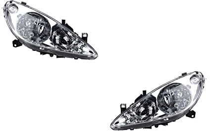 Johns, Lot de phares compatible avec Peugeot 307, phares 08/00-06/05 H7/H1/H1, set gauche & droite