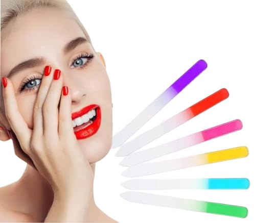 Set di 3 lima per unghie double-face in cristallo di alta qualità per unghie naturali, unghie in gel, unghie e piedi; facile da pulire (MIX 2)