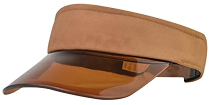 Dantazz Sonnenvisier für Damen Herren Transparente Sonnenblende Mützen Candy Farbe Sonnenschutz Open Top Atmungsaktiv Sommerhut Unisex Sonnenkappe für Golf Radfahren Tennis (Kaffee, OneSize)