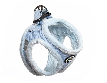 Chiara Soft Brustgeschirr MIA, Größe XL (weiches Hundegeschirr, außen wasserabweisender Stoff, anpassbar mit Klett-Verschluss, Sicherheit durch reflektierende Sicherheitsstreifen), Farbe: Hellblau