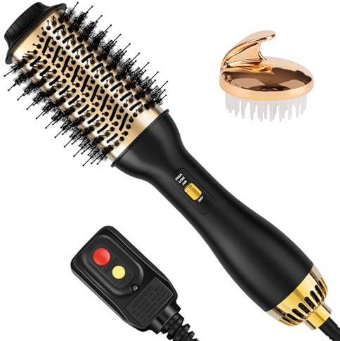 Yucafy 4-in-1 Hot Air Brush with Oval Barrel - Salon-Grade Styling Tool for All Hair Types