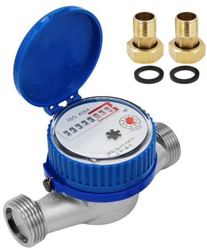 Vegena compteur d'eau froid calibré pour jardin, débit de 1,27 cm, housse de protection, meilleure précision