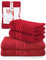 DecoHomeTextil Handtuch-Set 2 Handtücher, 2 Badetücher in Bordeauxrot aus 100% Baumwolle, hochwertig, kuschelweich und saugstark